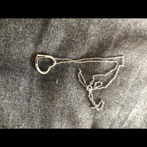 Silver necklace with small diamond